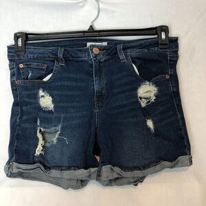 Justice Juniors Distressed Denim Cuffed Jean Shorts Size 16 Plus.             WS